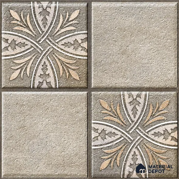 TL 08744 Grey 1.31 ft x 1.31 ft Matte Finish Vitrified Floor Tile - 11 mm | Pattern Alignment May Vary | 2-3 mm Spacer is Mandatory
