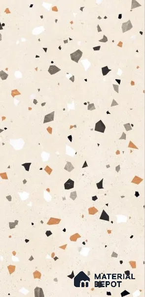 Terrazzo Wall & Floor Tile TL 08710 B Beige 4 ft x 2 ft Glossy Finish Vitrified Tile - 8.5 mm