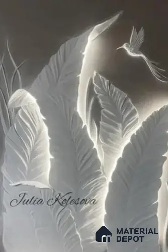 Harmony Wings 3D Leaf & Bird Wall Panel 8 ft x4 ft Duco Paintable CNC Made HDHMR - 30 mm
