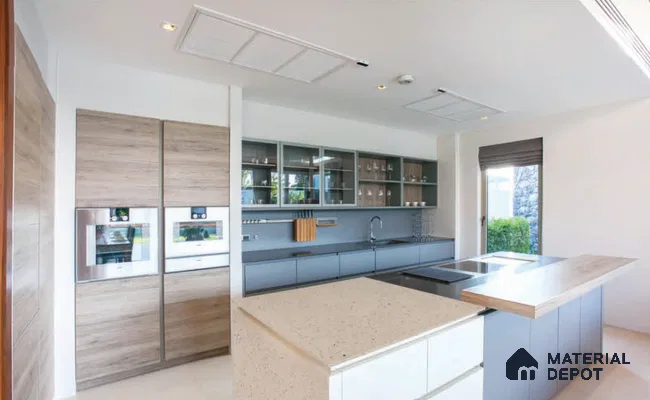 Belina Quartz QR 00310 Beige Celestia Helsinki Series 10.5 ft x 5.35 ft Quartz - 20 mm | 10 Years and Replacement Warranty | Suitable for Kitchen, Restaurant, Counter Tops, Dining, Reception, office