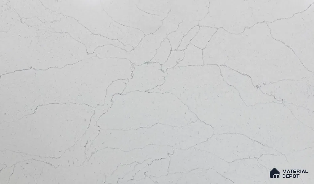 Belina Quartz QR 00275 Calacatta Modena Grey Helsinki Series 10.5 ft x 5.35 ft Quartz - 20 mm | 10 Years and Replacement Warranty | Suitable for Kitchen, Restaurant, Counter Tops, Dining, Reception, office