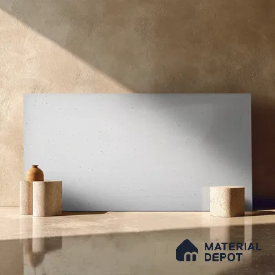 Belina Quartz QR 00316 Winter Snowfall Helsinki Series 10.5 ft x 5.35 ft Quartz - 20 mm | 10 Years and Replacement Warranty | Suitable for Kitchen, Restaurant, Counter Tops, Dining, Reception, office