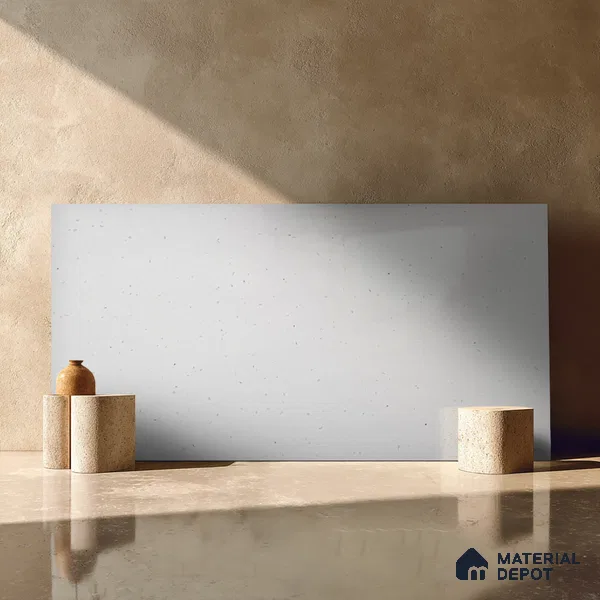 Belina Quartz QR 00316 Winter Snowfall Helsinki Series 10.5 ft x 5.35 ft Quartz - 20 mm | 10 Years and Replacement Warranty | Suitable for Kitchen, Restaurant, Counter Tops, Dining, Reception, office