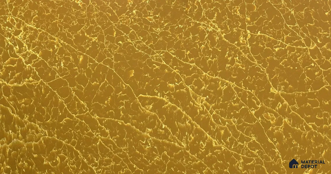 Belina Quartz QR 00298 Onyx Golden Imperiale Helsinki Series 10.5 ft x 5.35 ft Quartz - 20 mm | 10 Years and Replacement Warranty | Suitable for Kitchen, Restaurant, Counter Tops, Dining, Reception, office