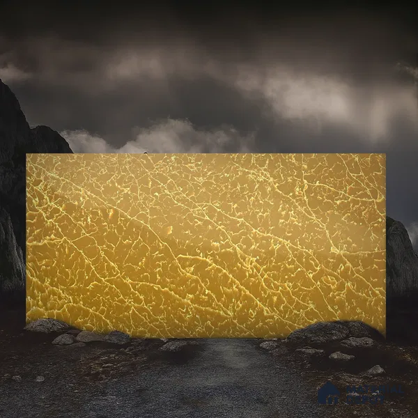 Belina Quartz QR 00298 Onyx Golden Imperiale Helsinki Series 10.5 ft x 5.35 ft Quartz - 20 mm | 10 Years and Replacement Warranty | Suitable for Kitchen, Restaurant, Counter Tops, Dining, Reception, office