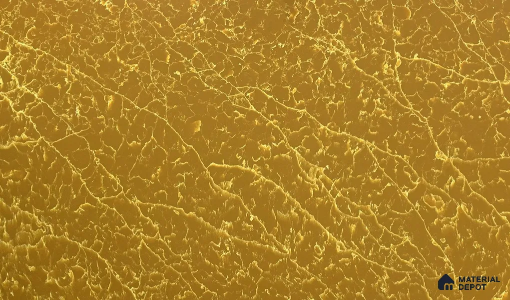 Belina Quartz QR 00298 Onyx Golden Imperiale Helsinki Series 10.5 ft x 5.35 ft Quartz - 20 mm | 10 Years and Replacement Warranty | Suitable for Kitchen, Restaurant, Counter Tops, Dining, Reception, office
