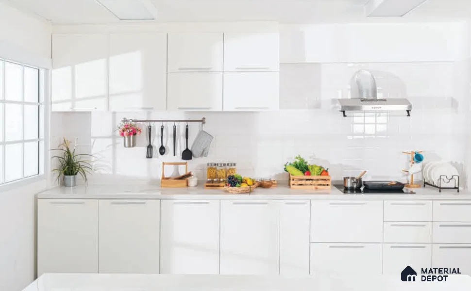 Belina Quartz QR 00324 C Ivory White Helsinki Series 10.5 ft x 4.82 ft Quartz - 20 mm | 10 Years and Replacement Warranty | Suitable for Kitchen, Restaurant, Counter Tops, Dining, Reception, office