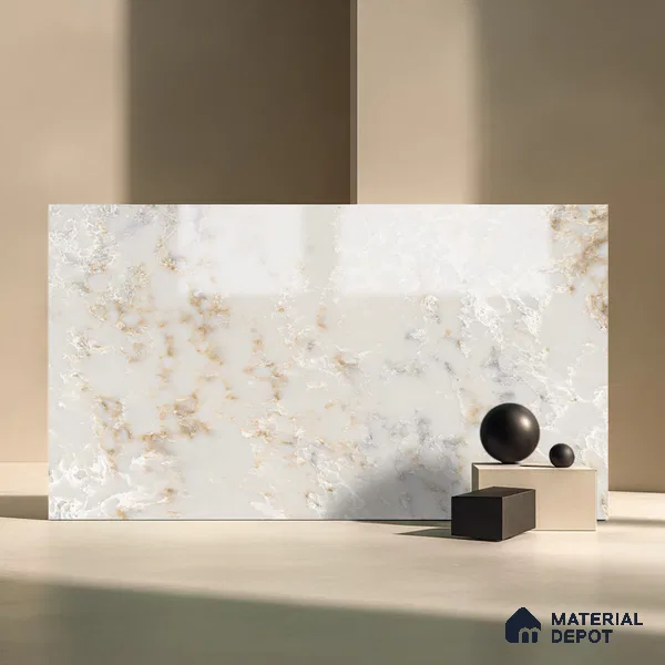 Belina Quartz QR 00300 Majestic Onyx Helsinki Series 10.5 ft x 5.35 ft Quartz - 20 mm | 10 Years and Replacement Warranty | Suitable for Kitchen, Restaurant, Counter Tops, Dining, Reception, office