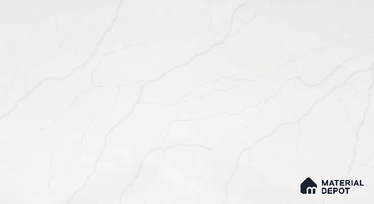 Belina Quartz QR 00288 Calacatta Arctic Helsinki Series 10.5 ft x 5.35 ft Quartz - 20 mm | 10 Years and Replacement Warranty | Suitable for Kitchen, Restaurant, Counter Tops, Dining, Reception, office