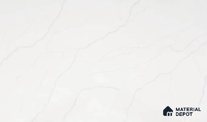 Belina Quartz QR 00288 Calacatta Arctic Helsinki Series 10.5 ft x 5.35 ft Quartz - 20 mm | 10 Years and Replacement Warranty | Suitable for Kitchen, Restaurant, Counter Tops, Dining, Reception, office