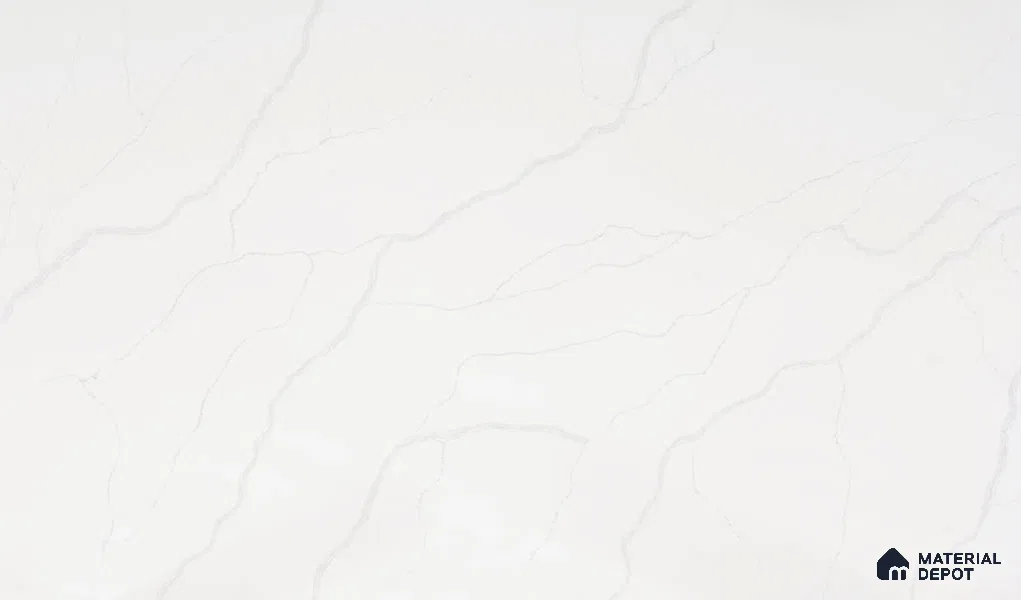Belina Quartz QR 00288 Calacatta Arctic Helsinki Series 10.5 ft x 5.35 ft Quartz - 20 mm | 10 Years and Replacement Warranty | Suitable for Kitchen, Restaurant, Counter Tops, Dining, Reception, office