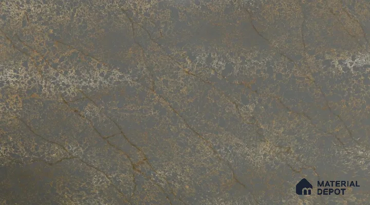 Belina Quartz QR 00331 Eclipse Golden Shadow Helsinki Series 10.5 ft x 5.35 ft Quartz - 20 mm | 10 Years and Replacement Warranty | Suitable for Kitchen, Restaurant, Counter Tops, Dining, Reception, office