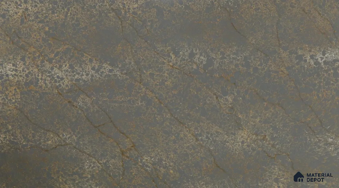 Belina Quartz QR 00331 Eclipse Golden Shadow Helsinki Series 10.5 ft x 5.35 ft Quartz - 20 mm | 10 Years and Replacement Warranty | Suitable for Kitchen, Restaurant, Counter Tops, Dining, Reception, office