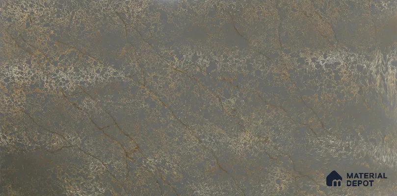 Belina Quartz QR 00331 Eclipse Golden Shadow Helsinki Series 10.5 ft x 5.35 ft Quartz - 20 mm | 10 Years and Replacement Warranty | Suitable for Kitchen, Restaurant, Counter Tops, Dining, Reception, office