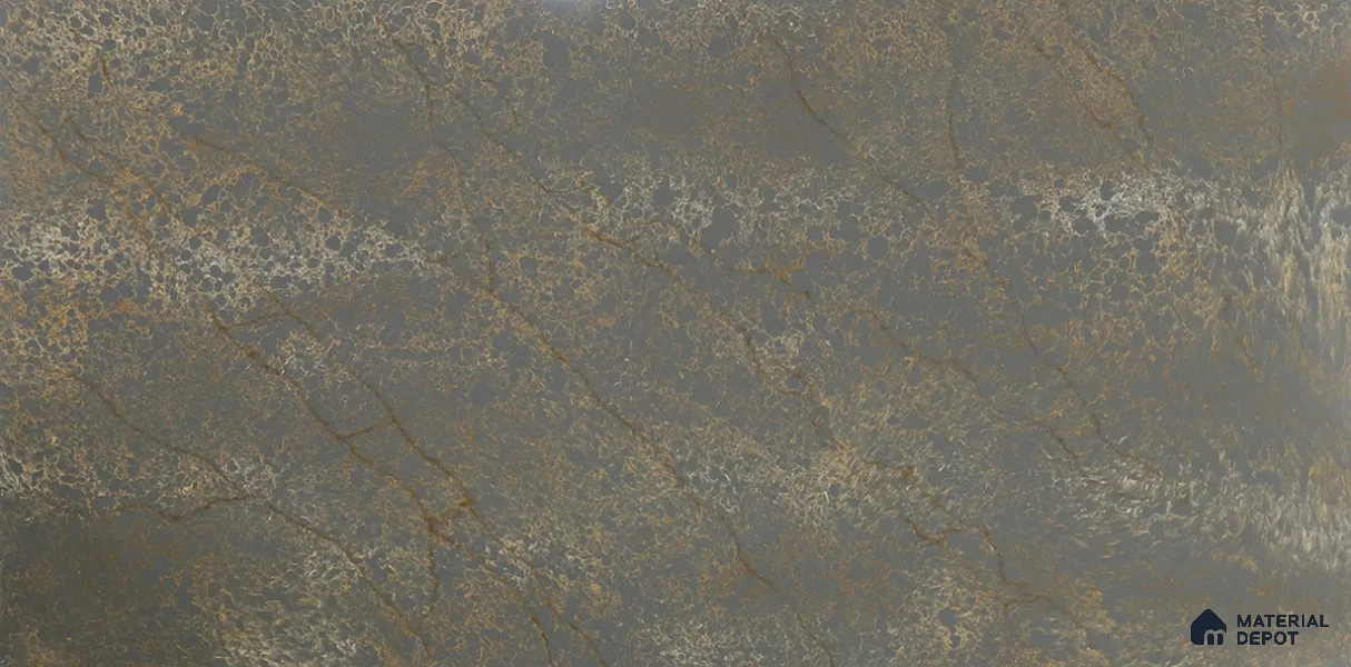 Belina Quartz QR 00331 Eclipse Golden Shadow Helsinki Series 10.5 ft x 5.35 ft Quartz - 20 mm | 10 Years and Replacement Warranty | Suitable for Kitchen, Restaurant, Counter Tops, Dining, Reception, office