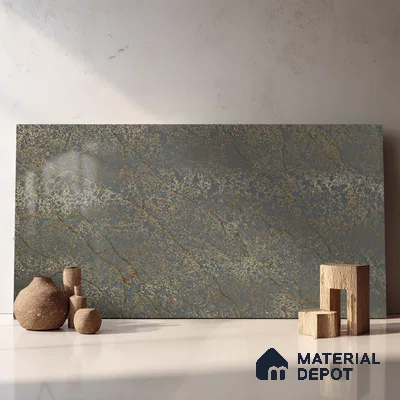 Belina Quartz QR 00331 Eclipse Golden Shadow Helsinki Series 10.5 ft x 5.35 ft Quartz - 20 mm | 10 Years and Replacement Warranty | Suitable for Kitchen, Restaurant, Counter Tops, Dining, Reception, office