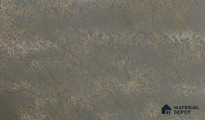 Belina Quartz QR 00331 Eclipse Golden Shadow Helsinki Series 10.5 ft x 5.35 ft Quartz - 20 mm | 10 Years and Replacement Warranty | Suitable for Kitchen, Restaurant, Counter Tops, Dining, Reception, office