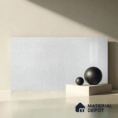 Belina Quartz QR 00328 Aqua Drift White Helsinki Series 10.5 ft x 5.35 ft Quartz - 20 mm | 10 Years and Replacement Warranty | Suitable for Kitchen, Restaurant, Counter Tops, Dining, Reception, office