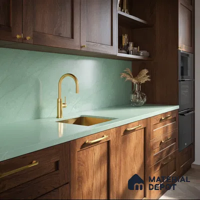 Belina Quartz QR 00329 Vera Fiora Helsinki Series 10.5 ft x 5.35 ft Quartz - 20 mm | 10 Years and Replacement Warranty | Suitable for Kitchen, Restaurant, Counter Tops, Dining, Reception, office