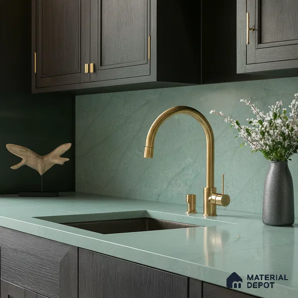Belina Quartz QR 00329 Vera Fiora Helsinki Series 10.5 ft x 5.35 ft Quartz - 20 mm | 10 Years and Replacement Warranty | Suitable for Kitchen, Restaurant, Counter Tops, Dining, Reception, office