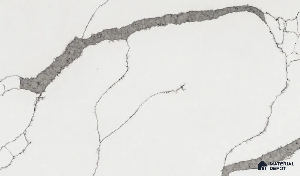 Belina Quartz QR 00290 Calacatta Firenze Helsinki Series 10.5 ft x 5.35 ft Quartz - 20 mm | 10 Years and Replacement Warranty | Suitable for Kitchen, Restaurant, Counter Tops, Dining, Reception, office