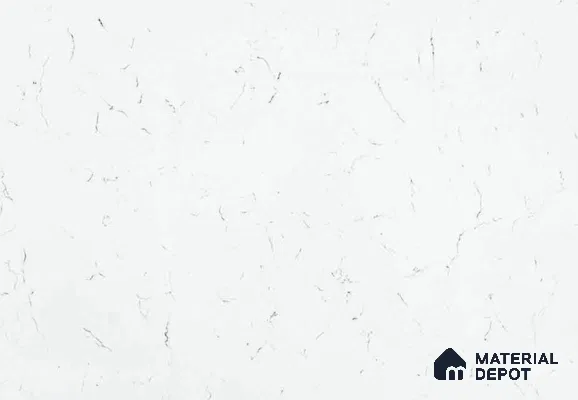 Belina Quartz QR 00323 Carrara Lucento Helsinki Series 10.5 ft x 5.35 ft Quartz - 20 mm | 10 Years and Replacement Warranty | Suitable for Kitchen, Restaurant, Counter Tops, Dining, Reception, office