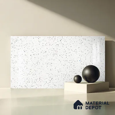 Belina Quartz QR 00309 B White Celestia Helsinki Series 10.5 ft x 2.79 ft Quartz - 20 mm | 10 Years and Replacement Warranty | Suitable for Kitchen, Restaurant, Counter Tops, Dining, Reception, office