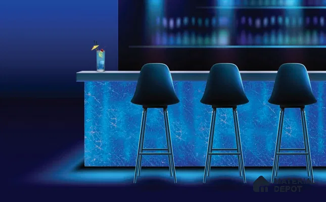 Belina Quartz QR 00301 Onyx Azure Helsinki Series 10.5 ft x 5.35 ft Quartz - 20 mm | 10 Years and Replacement Warranty | Suitable for Kitchen, Restaurant, Counter Tops, Dining, Reception, office