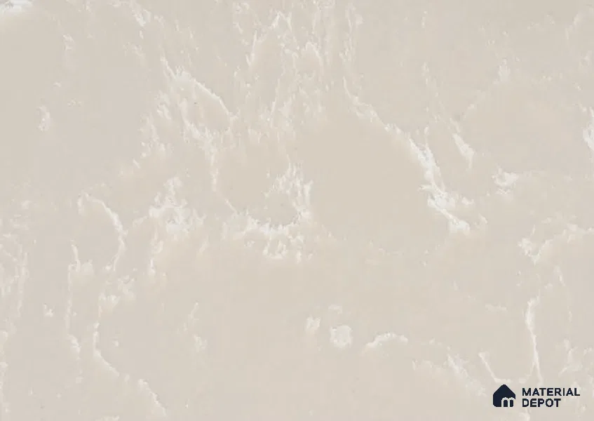 Belina Quartz QR 00327 Aqua Cloud Cream Helsinki Series 10.5 ft x 5.35 ft Quartz - 20 mm | 10 Years and Replacement Warranty | Suitable for Kitchen, Restaurant, Counter Tops, Dining, Reception, office