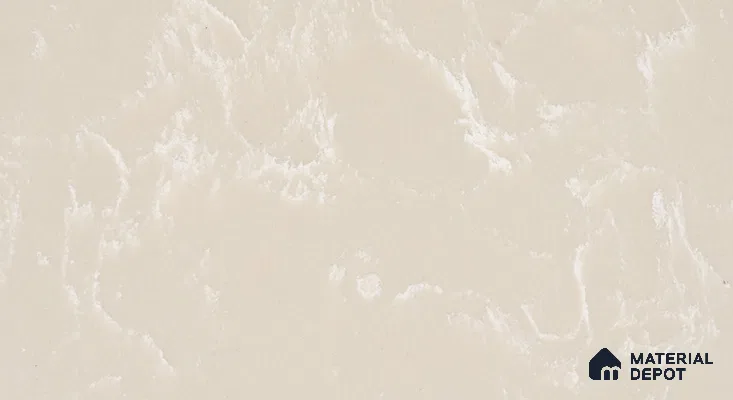 Belina Quartz QR 00327 Aqua Cloud Cream Helsinki Series 10.5 ft x 5.35 ft Quartz - 20 mm | 10 Years and Replacement Warranty | Suitable for Kitchen, Restaurant, Counter Tops, Dining, Reception, office