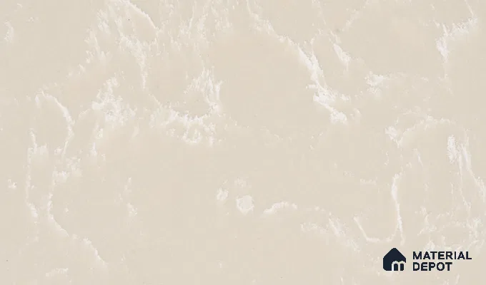 Belina Quartz QR 00327 Aqua Cloud Cream Helsinki Series 10.5 ft x 5.35 ft Quartz - 20 mm | 10 Years and Replacement Warranty | Suitable for Kitchen, Restaurant, Counter Tops, Dining, Reception, office
