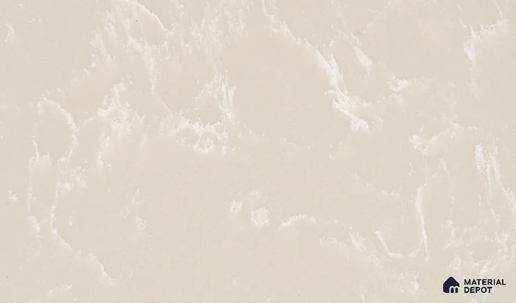 Belina Quartz QR 00327 Aqua Cloud Cream Helsinki Series 10.5 ft x 5.35 ft Quartz - 20 mm | 10 Years and Replacement Warranty | Suitable for Kitchen, Restaurant, Counter Tops, Dining, Reception, office