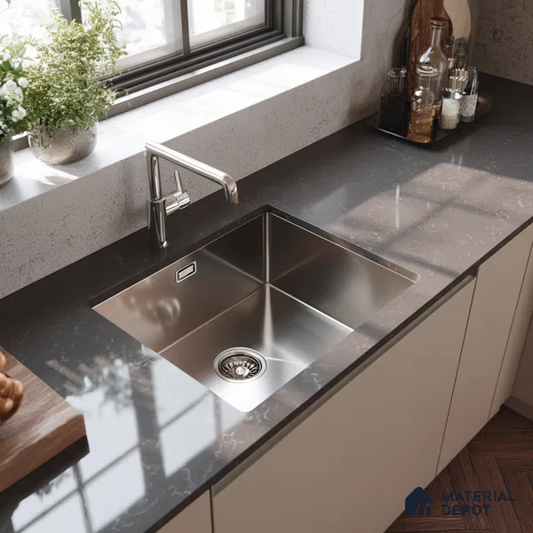 Belina Quartz QR 00320 Carrara Cloud Grey Helsinki Series 10.5 ft x 5.35 ft Quartz - 20 mm | 10 Years and Replacement Warranty | Suitable for Kitchen, Restaurant, Counter Tops, Dining, Reception, office