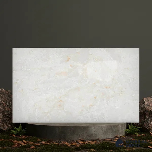 Belina Quartz QR 00279 Mayra Cloud Grey Helsinki Series 10.5 ft x 5.35 ft Quartz - 20 mm | 10 Years and Replacement Warranty | Suitable for Kitchen, Restaurant, Counter Tops, Dining, Reception, office
