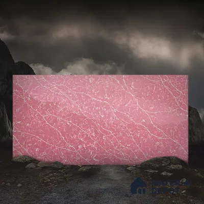 Belina Quartz QR 00299 Onyx Pink Rosella Helsinki Series 10.5 ft x 5.35 ft Quartz - 20 mm | 10 Years and Replacement Warranty | Suitable for Kitchen, Restaurant, Counter Tops, Dining, Reception, office