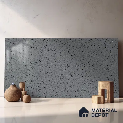 Belina Quartz QR 00312 Light Grey Starstone Helsinki Series 10.5 ft x 5.35 ft Quartz - 20 mm | 10 Years and Replacement Warranty | Suitable for Kitchen, Restaurant, Counter Tops, Dining, Reception, office