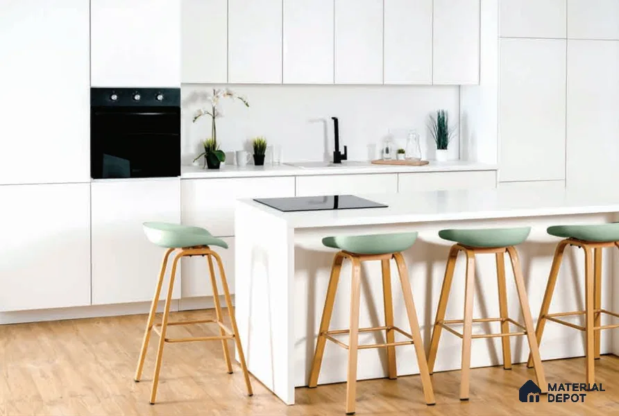 Belina Quartz QR 00286 Arctic White Helsinki Series 10.5 ft x 5.35 ft Quartz - 20 mm | 10 Years and Replacement Warranty | Suitable for Kitchen, Restaurant, Counter Tops, Dining, Reception, office