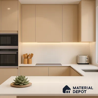 Belina Quartz QR 00286 Arctic White Helsinki Series 10.5 ft x 5.35 ft Quartz - 20 mm | 10 Years and Replacement Warranty | Suitable for Kitchen, Restaurant, Counter Tops, Dining, Reception, office