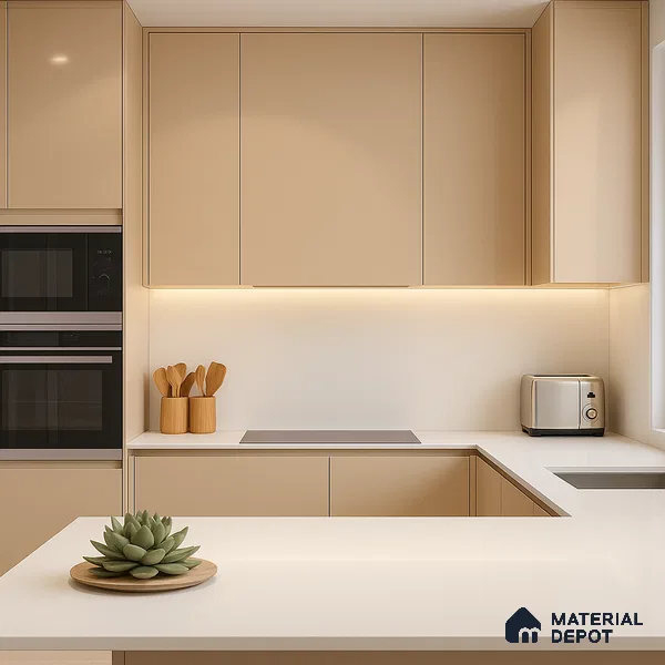 Belina Quartz QR 00286 Arctic White Helsinki Series 10.5 ft x 5.35 ft Quartz - 20 mm | 10 Years and Replacement Warranty | Suitable for Kitchen, Restaurant, Counter Tops, Dining, Reception, office