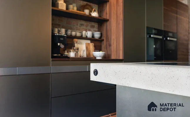 Belina Quartz QR 00319 Frosted Ice Helsinki Series 10.5 ft x 5.35 ft Quartz - 20 mm | 10 Years and Replacement Warranty | Suitable for Kitchen, Restaurant, Counter Tops, Dining, Reception, office