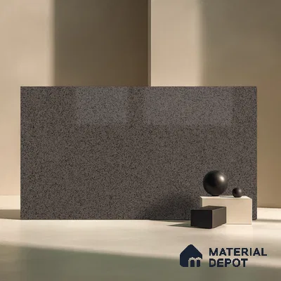 Belina Quartz QR 00306 Industrial Grey Helsinki Series 10.5 ft x 5.35 ft Quartz - 20 mm | 10 Years and Replacement Warranty | Suitable for Kitchen, Restaurant, Counter Tops, Dining, Reception, office (Sample)