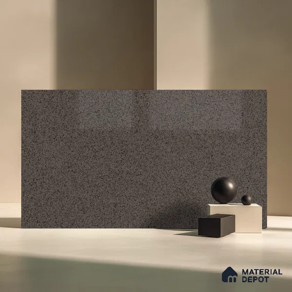Belina Quartz QR 00306 Industrial Grey Helsinki Series 10.5 ft x 5.35 ft Quartz - 20 mm | 10 Years and Replacement Warranty | Suitable for Kitchen, Restaurant, Counter Tops, Dining, Reception, office (Sample)