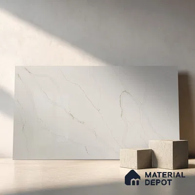 Belina Quartz QR 00284 Madura Royale Gold Helsinki Series 10.5 ft x 5.35 ft Quartz - 20 mm | 10 Years and Replacement Warranty | Suitable for Kitchen, Restaurant, Counter Tops, Dining, Reception, office