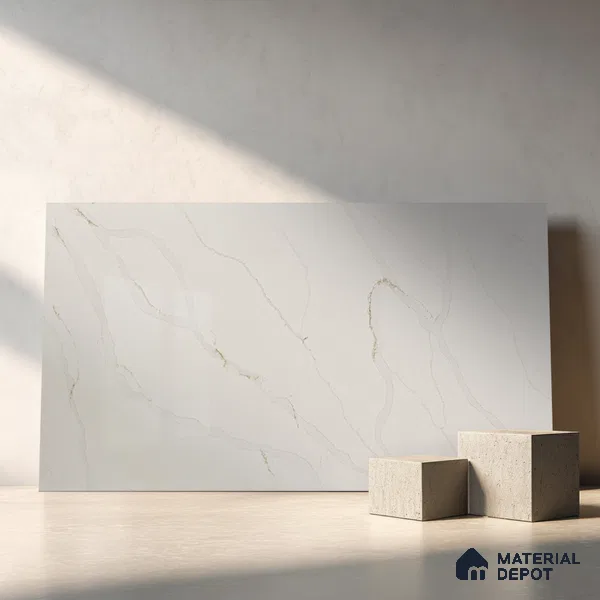 Belina Quartz QR 00284 Madura Royale Gold Helsinki Series 10.5 ft x 5.35 ft Quartz - 20 mm | 10 Years and Replacement Warranty | Suitable for Kitchen, Restaurant, Counter Tops, Dining, Reception, office