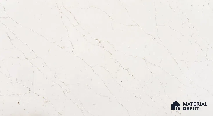 Belina Quartz QR 00289 Calacatta Rustic Brown Helsinki Series 10.5 ft x 5.35 ft Quartz - 20 mm | 10 Years and Replacement Warranty | Suitable for Kitchen, Restaurant, Counter Tops, Dining, Reception, office