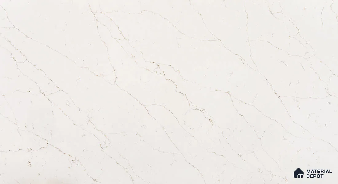 Belina Quartz QR 00289 Calacatta Rustic Brown Helsinki Series 10.5 ft x 5.35 ft Quartz - 20 mm | 10 Years and Replacement Warranty | Suitable for Kitchen, Restaurant, Counter Tops, Dining, Reception, office