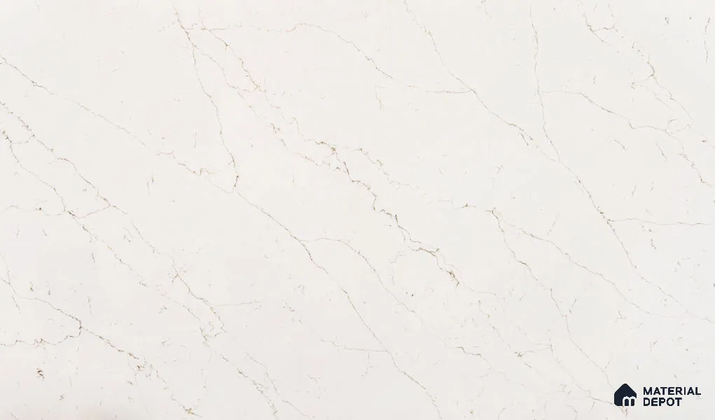 Belina Quartz QR 00289 Calacatta Rustic Brown Helsinki Series 10.5 ft x 5.35 ft Quartz - 20 mm | 10 Years and Replacement Warranty | Suitable for Kitchen, Restaurant, Counter Tops, Dining, Reception, office