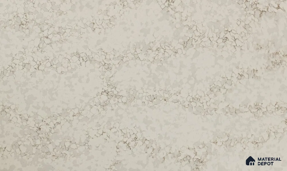 Belina Quartz QR 00281 Calacatta Aurelia Brown Helsinki Series 10.5 ft x 5.35 ft Quartz - 20 mm | 10 Years and Replacement Warranty | Suitable for Kitchen, Restaurant, Counter Tops, Dining, Reception, office