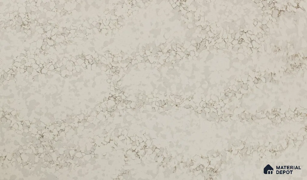 Belina Quartz QR 00281 Calacatta Aurelia Brown Helsinki Series 10.5 ft x 5.35 ft Quartz - 20 mm | 10 Years and Replacement Warranty | Suitable for Kitchen, Restaurant, Counter Tops, Dining, Reception, office