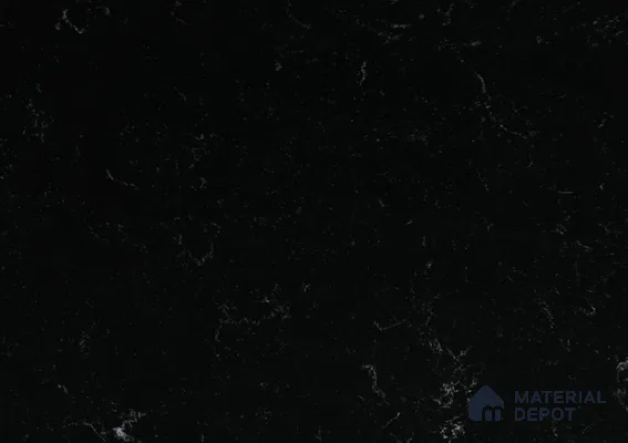 Belina Quartz QR 00326 Carrara Ocean Black Helsinki Series 10.5 ft x 5.35 ft Quartz - 20 mm | 10 Years and Replacement Warranty | Suitable for Kitchen, Restaurant, Counter Tops, Dining, Reception, office (Sample)